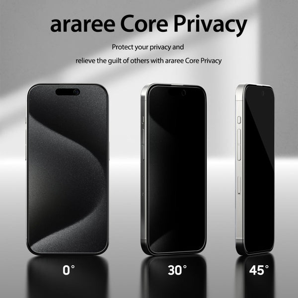 Araree Core Privacy Tempered Glass iPhone 15 Pro (2 Pack)