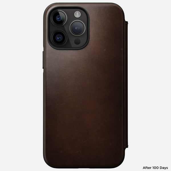 Nomad Modern Horween Leather Folio Case iPhone 14 Pro