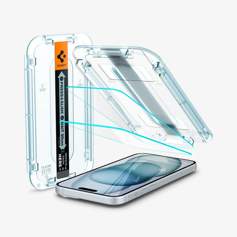 Spigen GLAS.tR EZ Fit | Sensor Protected Tempered Glass iPhone 15 Plus (2 pack)
