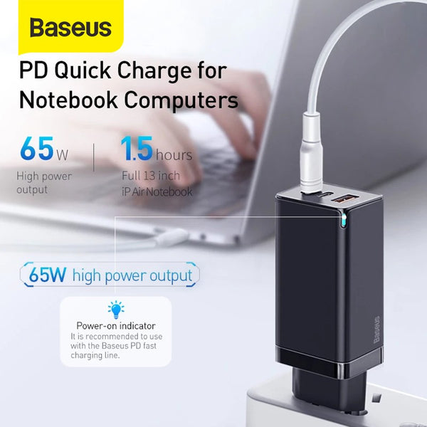 Baseus GaN 2 Pro 65W Fast Charge Adapter 3 Port