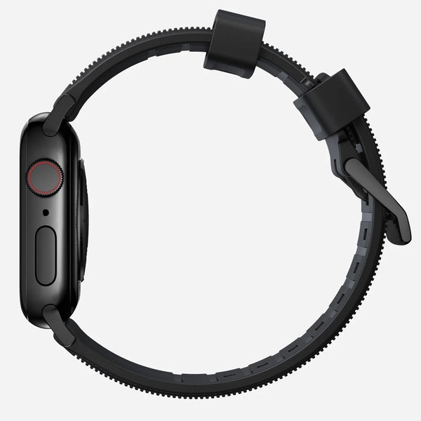 NOMAD Rugged Rubber Strap Black Hardware Apple Watch 49/45/44/42mm